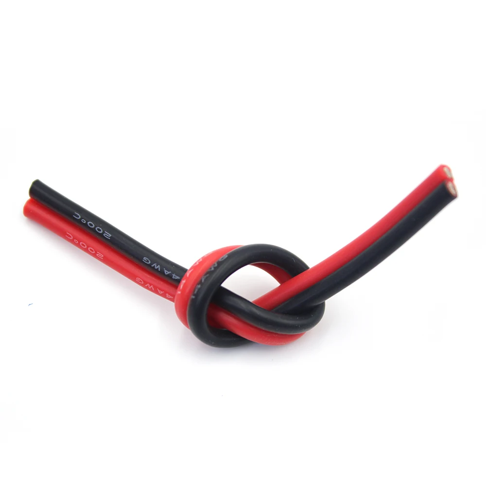 Термостойкий мягкий силиконовый провод и кабель длиной 10м с параллельными красными и черными линиями 8 10 12 14 16 18 20 22 24 26AWG.