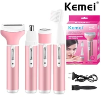 kemei 4 in 1 women epilator female eyebrow trimmer lady shaver for hair removal shaving machine face depilador bikini depilatory