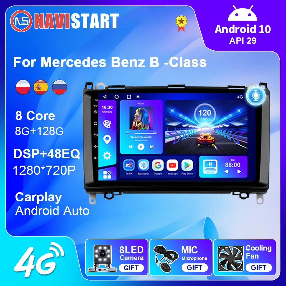 NAVISTART Android 10 автомобильное радио для Mercedes Benz B-Class Sprinter Viano B200 Volkswagen Crafter 2006-2012