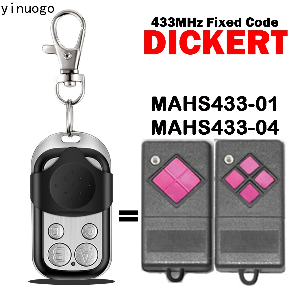 

New DICKERT MAHS433-01 Garage Door Remote Control Copier DICKERT MAHS433-04 Garage Door Command Door Opener 433.92MHz Fixed Code