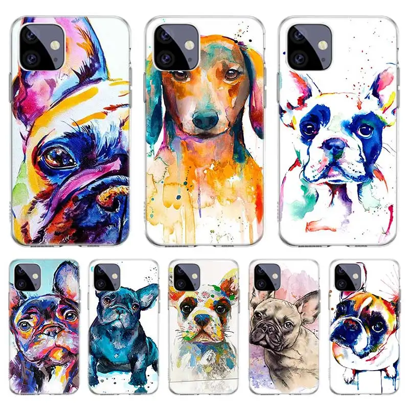

French Bulldog Dog Pug Case For Iphone 11 12 Pro Max 13 7 8 Plus XR XS X 12 Mini 6 6S SE 2020 SE2 Cover Shell Funda Coque