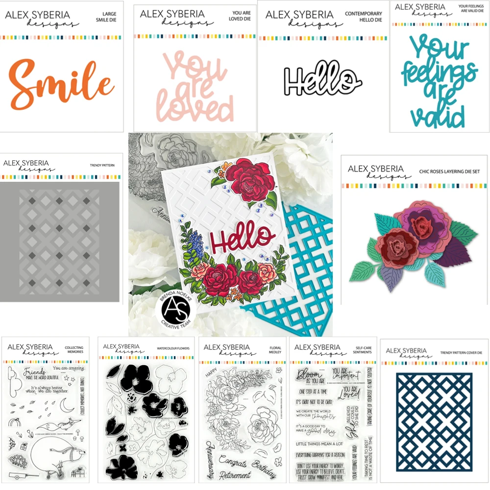 2023 цветочный набор штампов Medley штампы для вырезания трафареты Горячая фольга