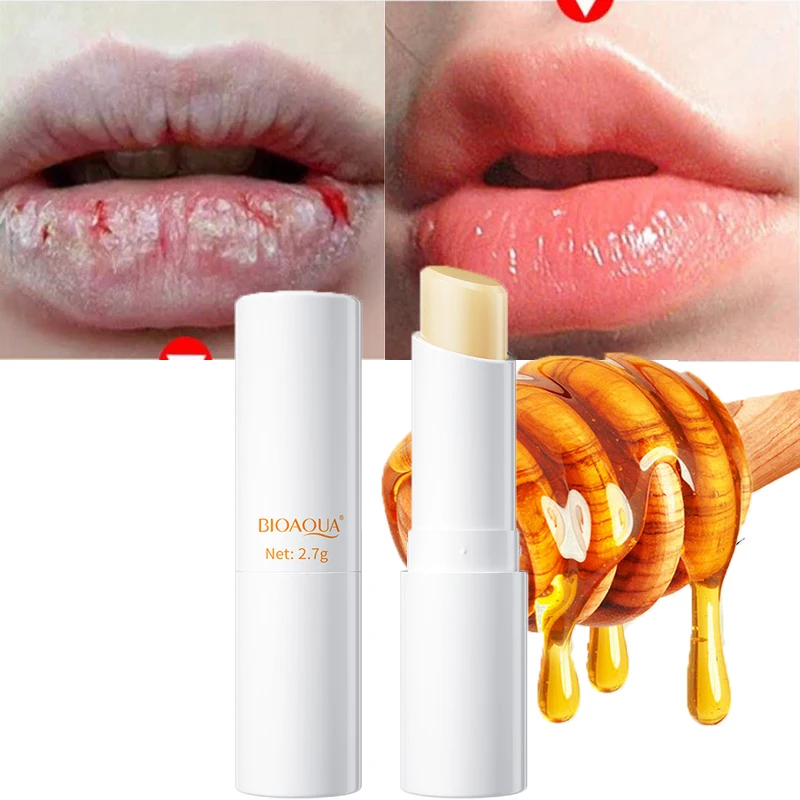 

Honey Natural Moisturizing Lip Balm Remove Dead Skin Fade Lip Fine Lines Repair Dry Cracked Vitamin E Brighten Nourishing Care