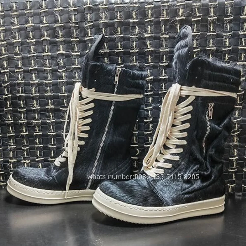 Женские ботинки из натуральной кожи с карманами на шнуровке