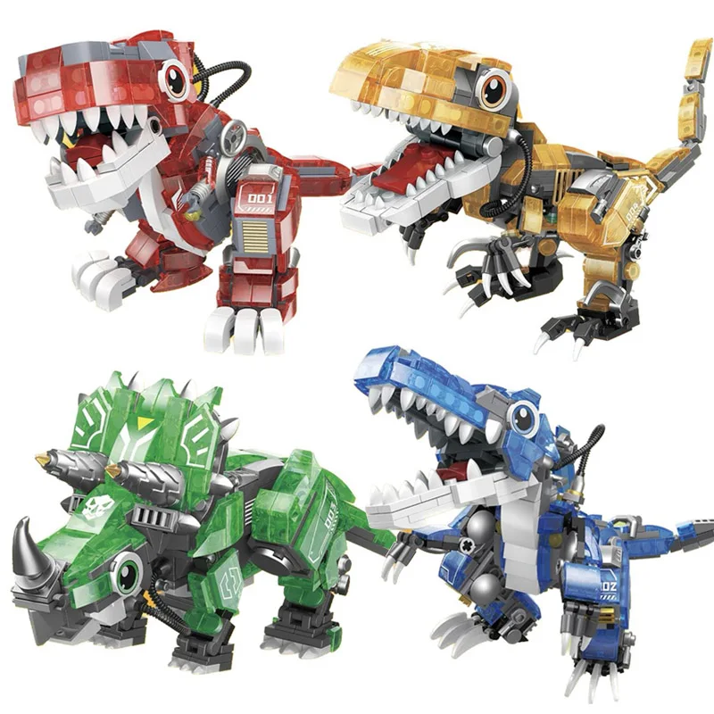 

Jurassic Dinosaur World 1509pcs Mechanical Tyrannosaurus Mini Size Building Blocks DIY Dino Triceratops Bricks Toys For Kid Gift