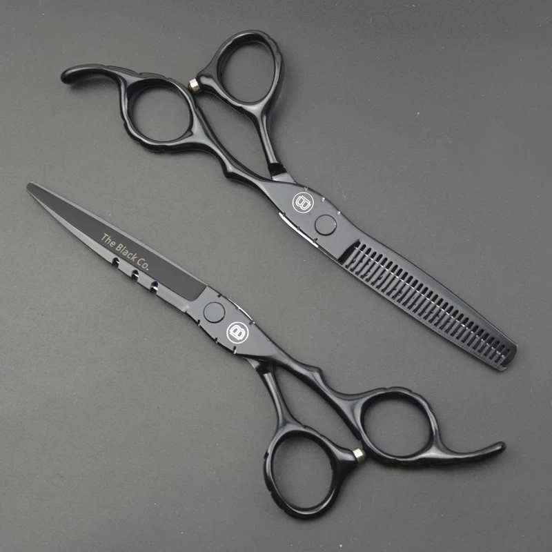 

30% OFF 6 inch Black Beauty Salons Barber Scissors Cutting Thinning Shears Hairdressing Clipper Trimmer Haircut Scissor