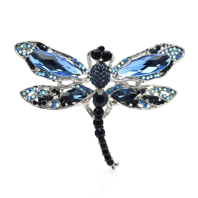 

Wuli&baby Normal Size Dragonfly Brooches For Women Unisex Beauty Flying Rhinestone Insects Party Office Brooch Pin Gifts