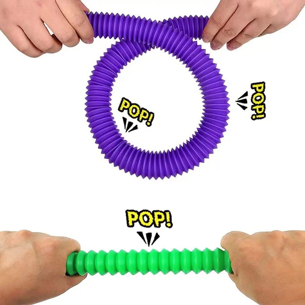 Набор из 8 больших трубок Pop Tubes: сенсорные игрушки-антистресс для снятия тревоги у детей и взрослых, развивающие игрушки для малышей, растягивающиеся трубки (art.: 3920d982da9cd) - 3920d982da9cd