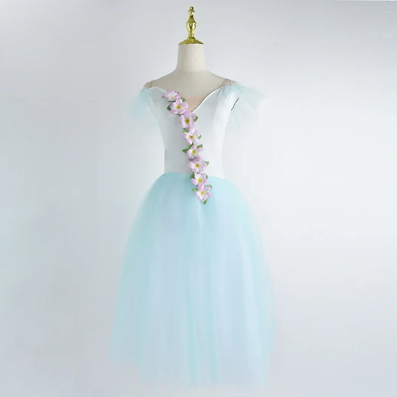 Длинное балетное платье для девочек профессиональная романтическая пачка с