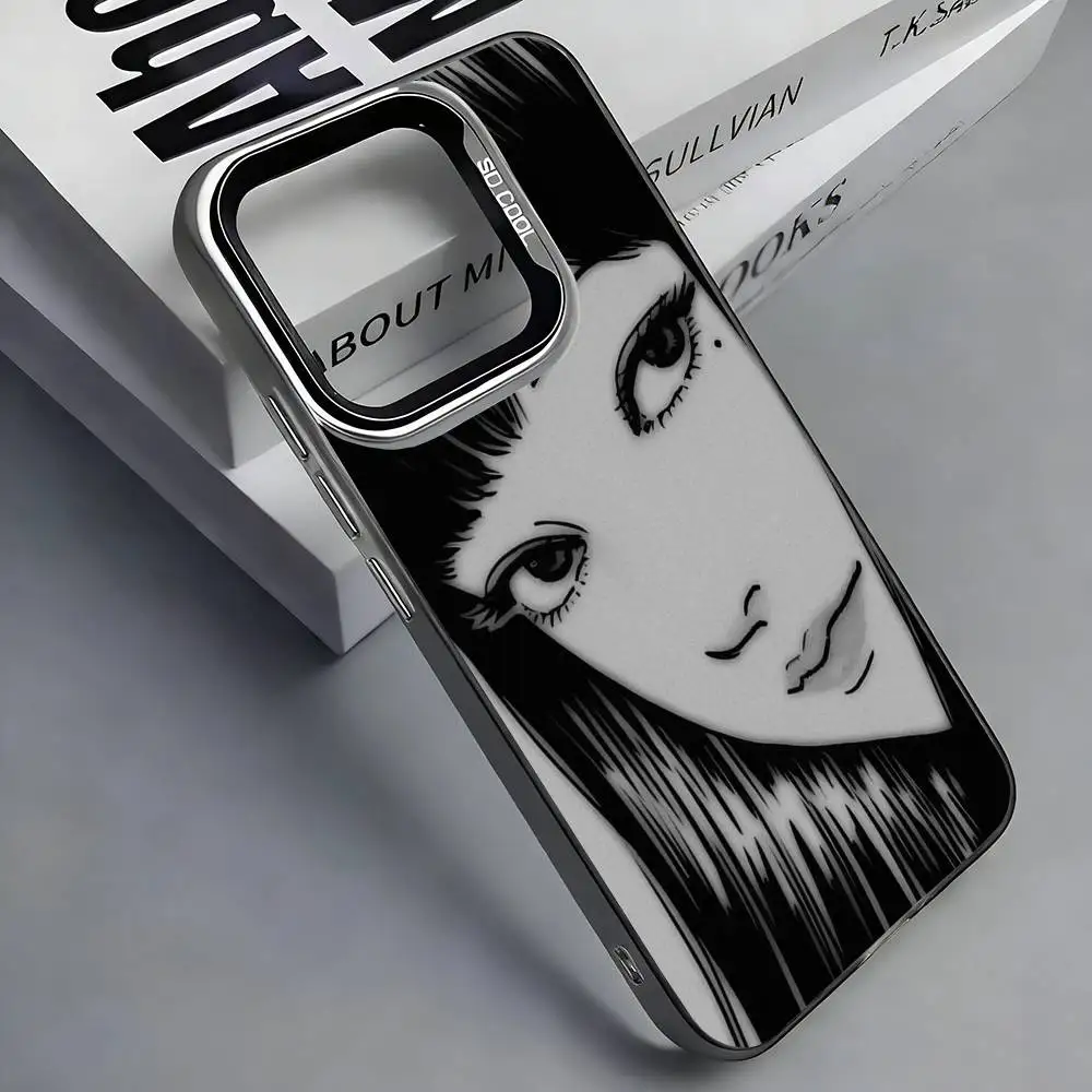 Фото Чехол для телефона J-Junji I-Ito T-Tomie U-Uzumaki для iPhone 17, 16, 15, 14, 13, 12, 11 Plus, Pro Max, цветной серебристый №3
