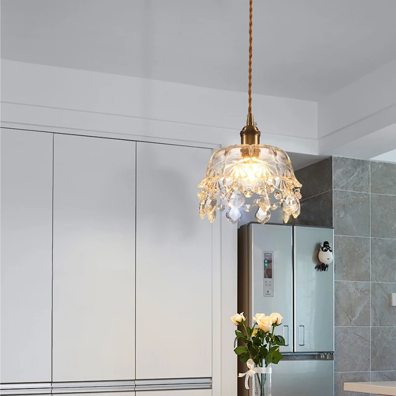 

Modern Crystal Pendant Light For Dinning Room Nordic Bedroom Single Pendant Lamp Room Decor Hanging Susepnsion