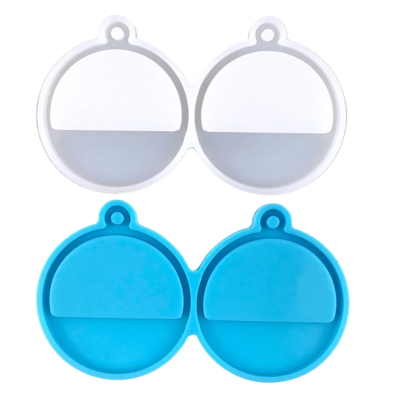 

D0LC Round Shaped Earring Mold Silicone Necklace Pendant Handmade Mould for DIY Women Girls Jewelry Making Crafts Gift