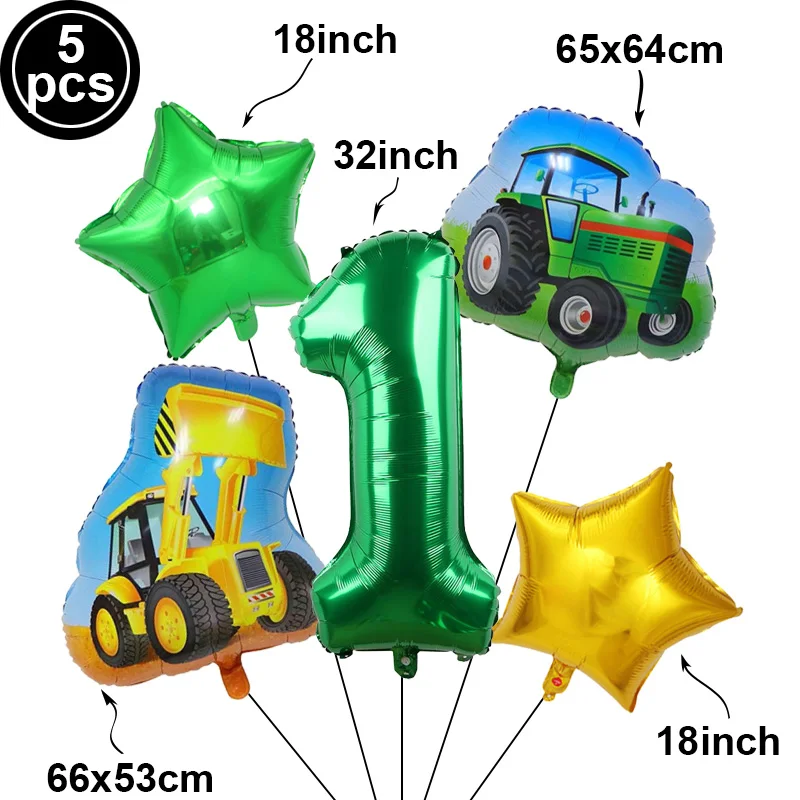 Набор цифровых шаров для трактора комплект из 5 предметов строительная техника