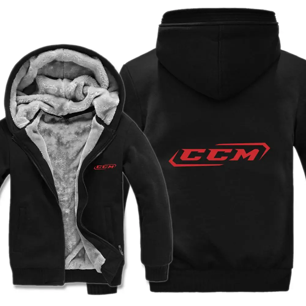 

New Winter CCM Logo Hoodies Men Fashion Coat Pullover Wool Liner Long Sleeve Zippers Jacket CCM Sweatshirts Hoody