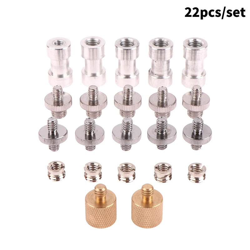 

1Set 1/4" and 3/8" Converter Threaded Screws Metal Adapter Mount for Camera/Tripod/Monopod/Ballhead/Light Stand/Shoulder Rig