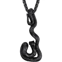 richsteel stainless steel cobra snakepython pendant necklace with chain for men vintage gothic jewelry