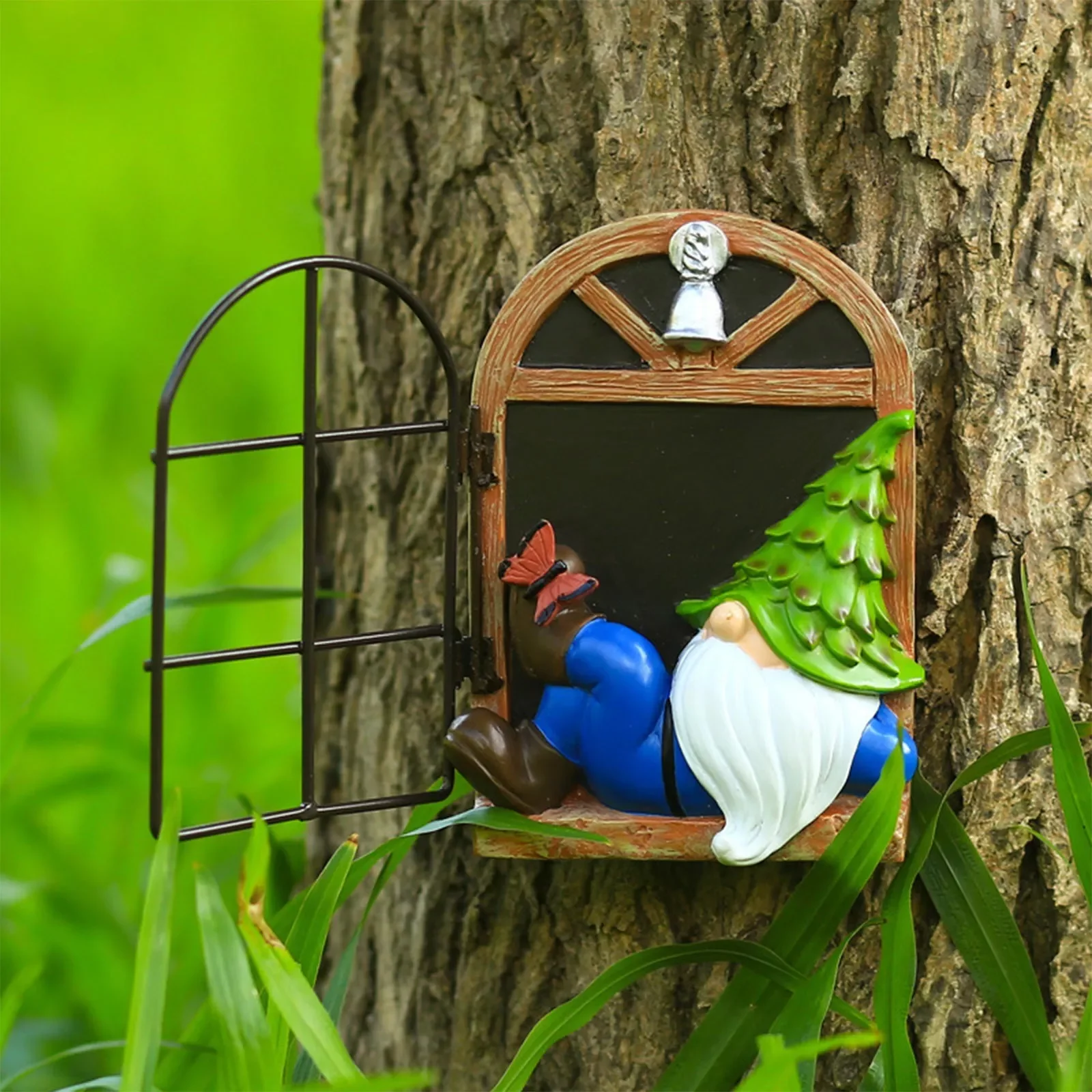 

Resin Dwarf Statue Gnome Open Window Tree Gnome Resin Ornament Garden Decor Cartoon Small Ornaments Crafts Resin Sculptures