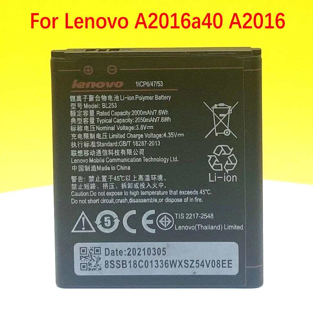 

New Original BL253 Battery For Lenovo A Plus A1010a20 A2010 A1000 A1000m Smart Phone High Quality With Tracking Number