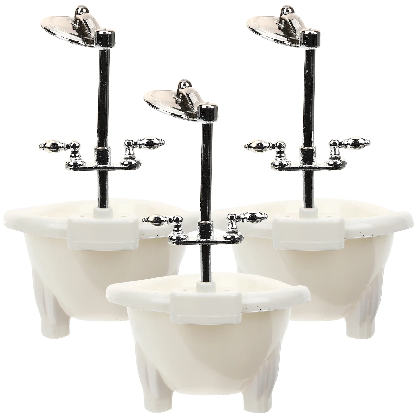

3 Pcs Ever Miniatures Bathtub House Accessories Decoration Plastic Furniture