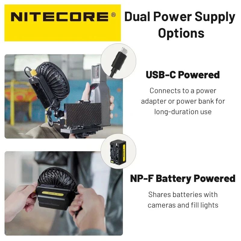 Электрический мини-вентилятор NITECORE CW10 портативный вентилятор без шнура для