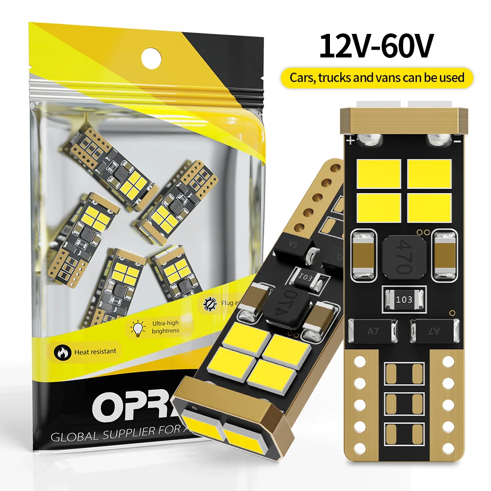 

Светодиодный лампы T10, 12 В, 24 В, 3020 K, Canbus 6000 10 SMD, для габаритных огней, внутренней карты, 2 шт.