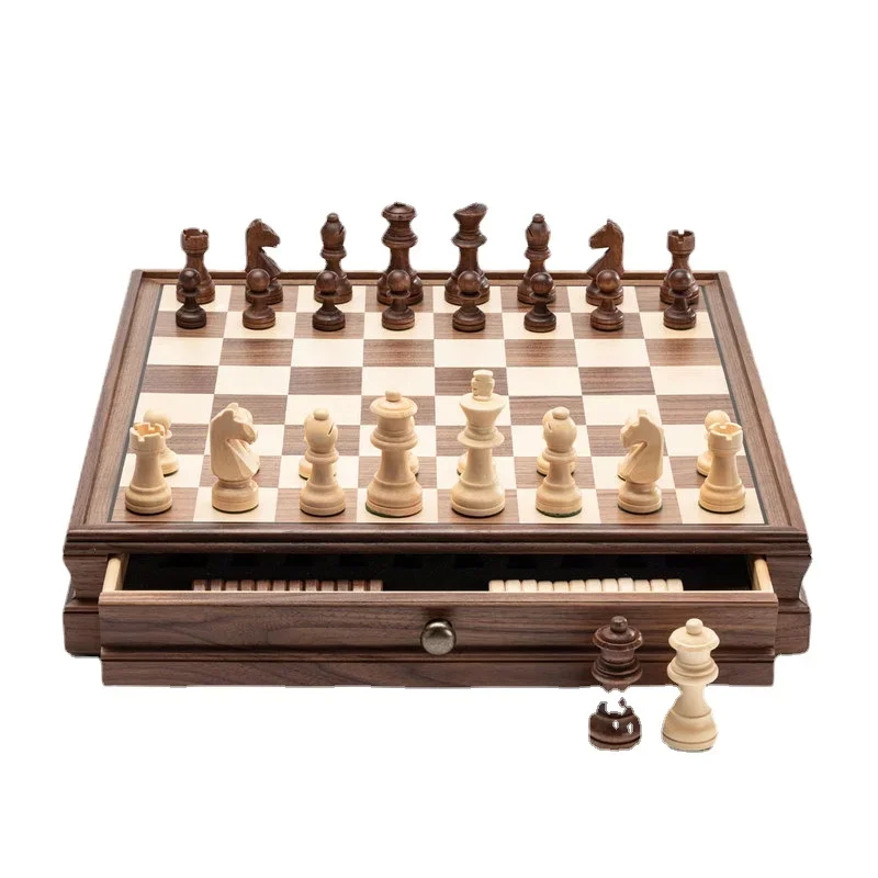 

Набор деревянных шахматных фигур для взрослых, роскошный большой турнирный набор для хранения интерьера, развлечения