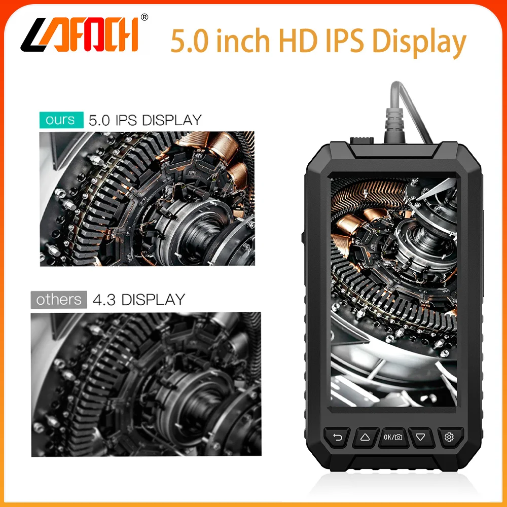 

Промышленный эндоскоп, 5,0 дюйма, HD, IPS, водостойкий, IP67