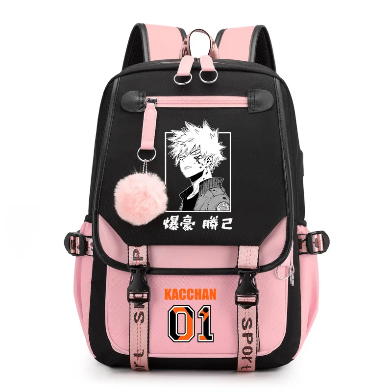 Горячий рюкзак Bakugou Katsuki Harajuku высококачественный с USB-потоком школьный в стиле