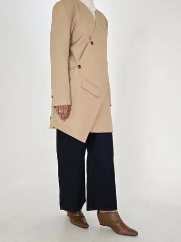 DNBS 2023, женский авангардный пиджак большого размера, повседневная куртка с асимметричным подолом и диагональной планкой, легкая весна-лето