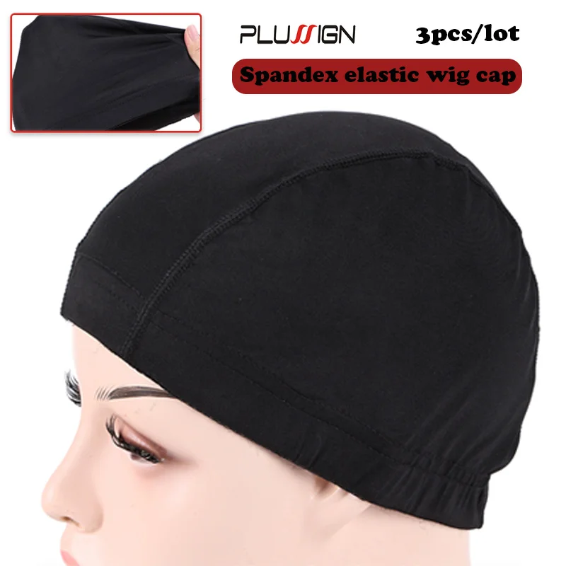 

Plussign Spandex Dome Style Wig Cap For Making Wigs S/M/L Elastic Mesh Dome Cap Net Black Ventilated Wig Caps With Elastic Band