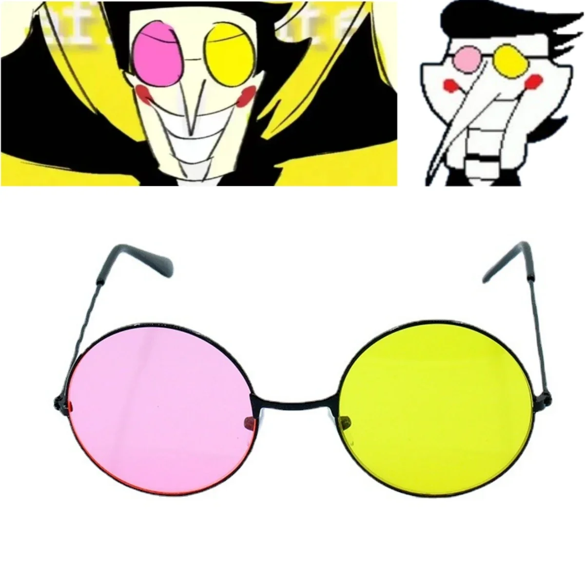 Цветные модные красочные солнцезащитные очки Boss Spamton для косплея в круглой