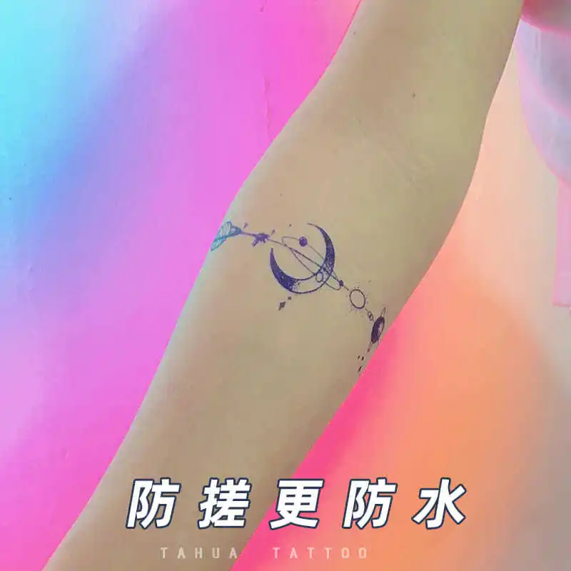 Герб Лунной Планеты Татуировки - долговременные тату-стикеры на водонепроницаемой основе для женщин и мужчин на руках, бедрах, сексуальные временные.