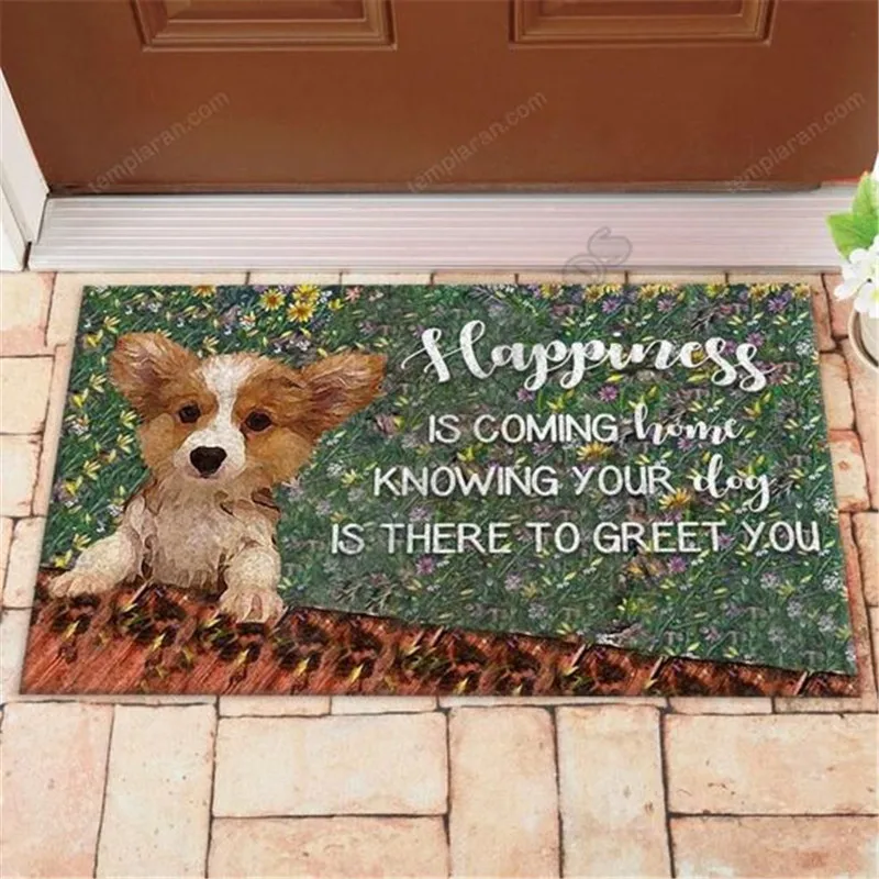 

Is Coming Homs Knowing your Dog Is There To Greet You Doormat 3D Printed Doormat Non Slip Door Floor Mats Decor Porch Doormat