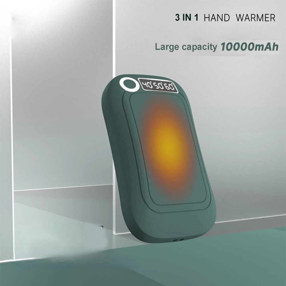 

Hand Warmer 10000 MAh USB Power Bank Electric Portable Pocket Hand Warmer Digital Display Torch Multi-Function Pocket Cloth Bag