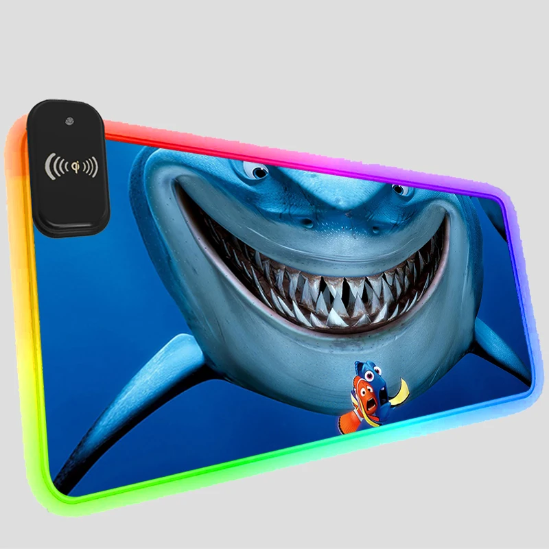 

Коврик для мыши Dory игровой со светодиодной подсветкой, коврик для клавиатуры с беспроводной зарядкой, не скользит, дополнительные аксессуа...