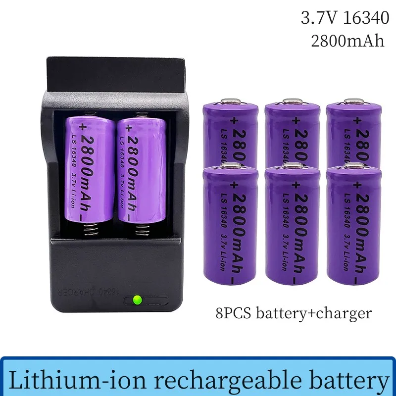 KVCDY CR123A RCR 123 ICR 16340 Battery 2800mAh 3.7V Li-ion Rechargeable For Arlo Security Camera L70 |