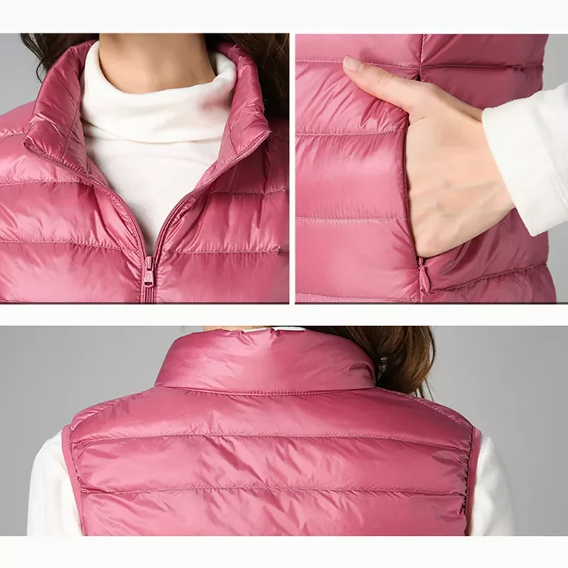 New2022 Light Duck Down vest Women Matt Fabric Lightweight vest coat Warm Female Windbreaker vest Women's Down plus size wai