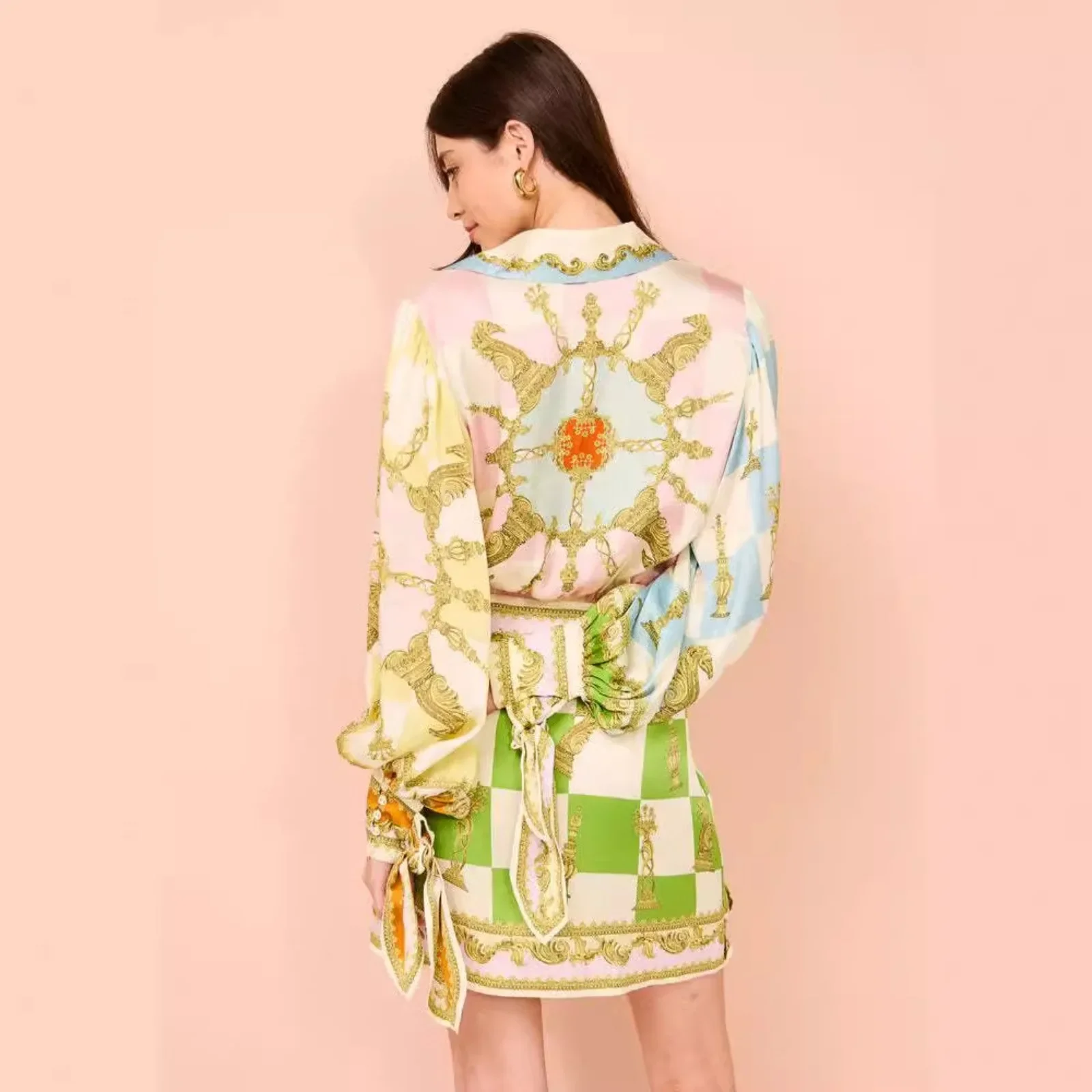 Платья 2025 года новое платье с рукавами-фонариками для отдыха женщин миди Esxy