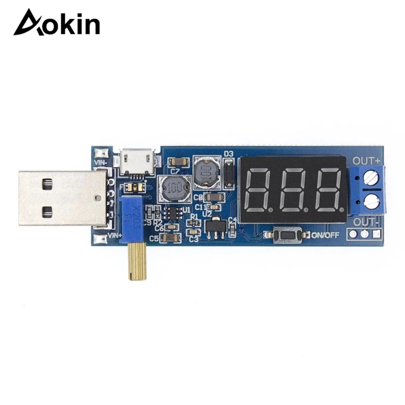 

Boost Buck Converter USB Step UP / Down Power Supply Module DC-DC 5V to 3.3V / 12V Adjustable Out DC 1.2V-24V