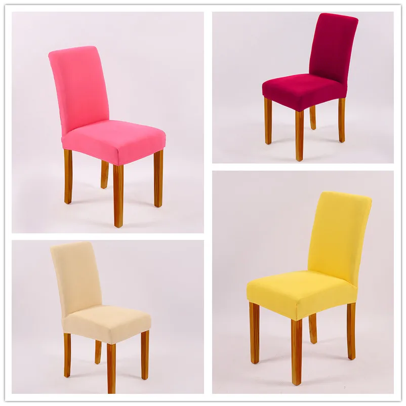 

1 Pcs Solid Color Polyester Chair Cover All-Inclusive Elastic Seat Covering Protector Chair Covers for Dining Room Kitchen