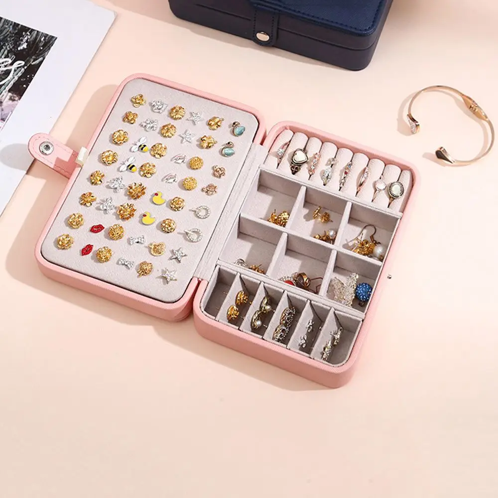 Travel Home PU Leather Storage Display Case Jewellery Storage Earring Boxes Jewelry Box