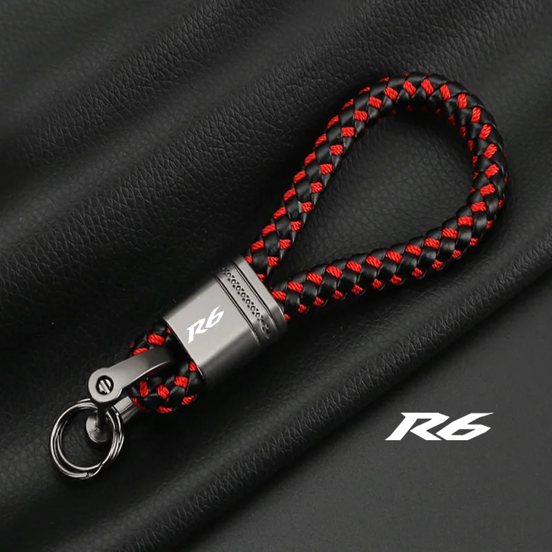 

For Yamaha YZFR6 YZF R6 R6S 1999-2015 2005 2007 2010 Accessories Motorcycle Braided Rope Keychain Metal Keyring
