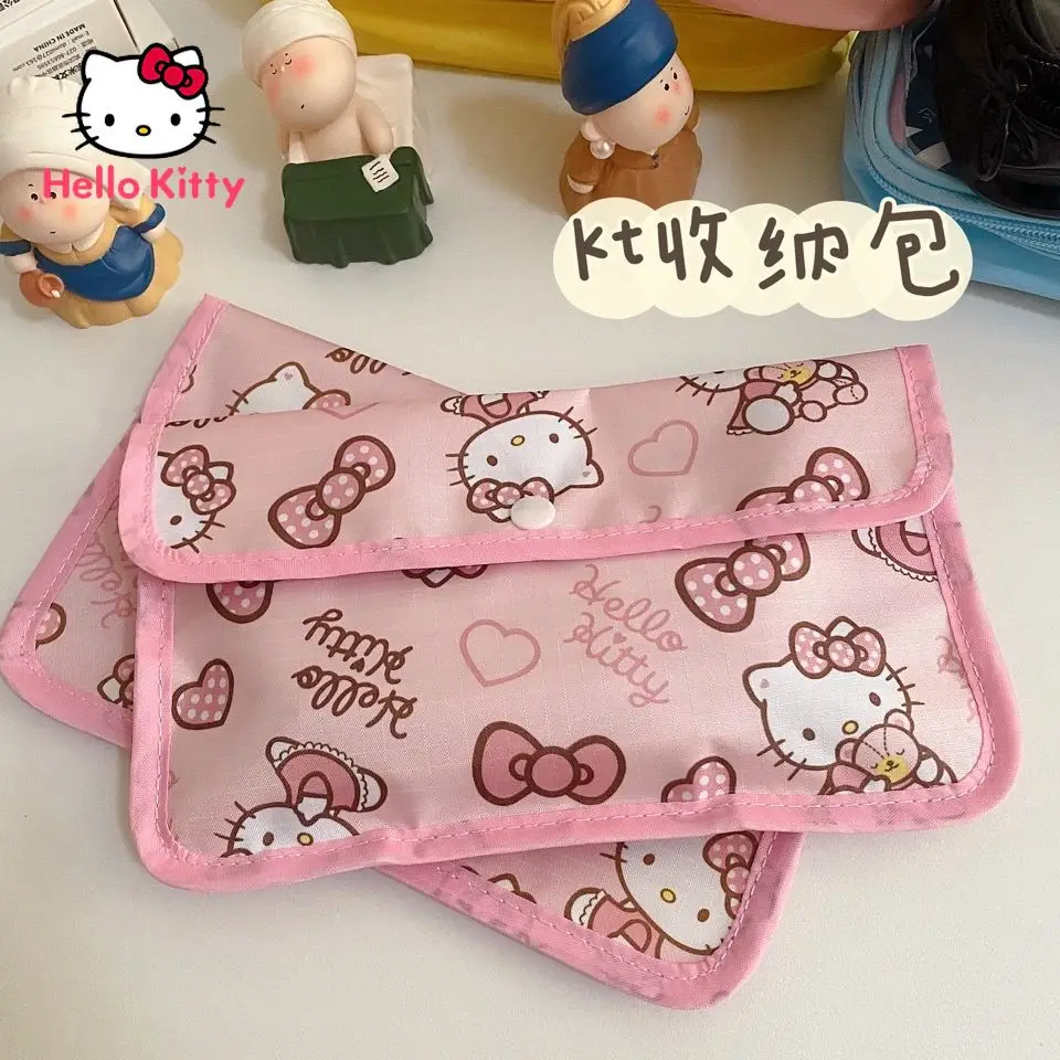 

Сумка Hello Kitty для хранения денег, сумка для карт, чехол для карандаша, Женский чехол с сердцем, вместительный портативный студенческий карман...