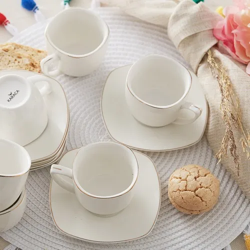 

Turkish Coffee Cup Sets 6 Pcs Porcelain With Plate For Coffee Espresso Tea