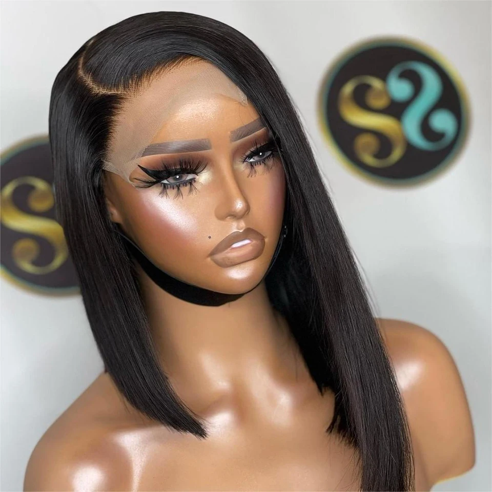 

Парики женские из натуральных волос, 13x1, с прямыми боковыми вставками