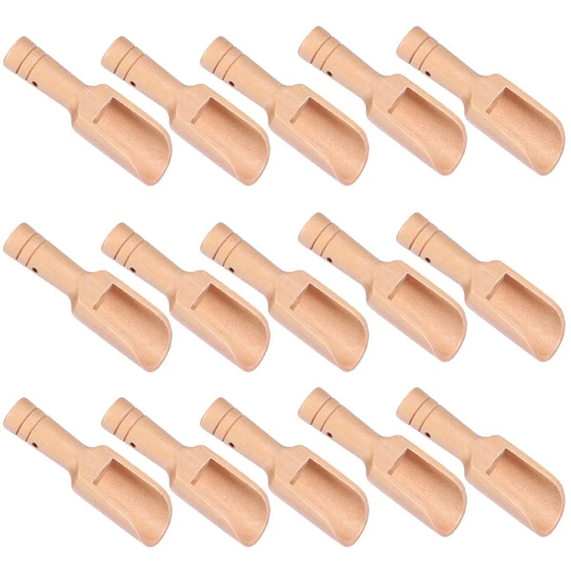 

15 шт., Маленькая деревянная ложка для соли