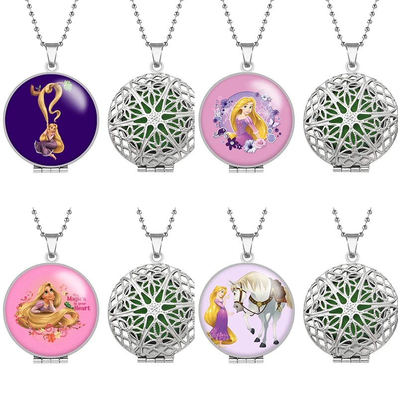 

Диснеевские спутанные Ароматические диффузоры, ожерелье, парфюм, эфирное масло, медальон, ожерелье A1650