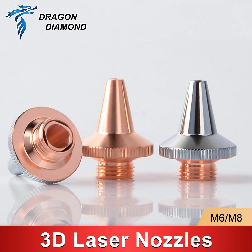3D лазерные сопла M6 M8, однослойные двухслойные хромированные детали станка для резки волокна для Raytools BT240S BM109 WSX HAN'S Precitec