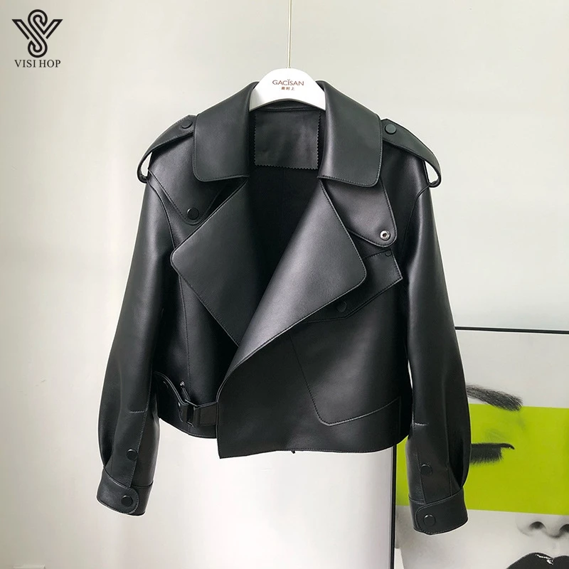 Пальто женское из натуральной овечьей кожи с локомотивом | Женская одежда