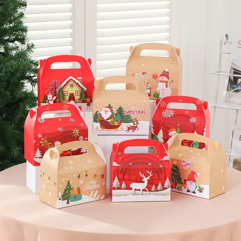 16*16*9 см коробка для торта с Рождеством коробки конфет сумки Рождественская